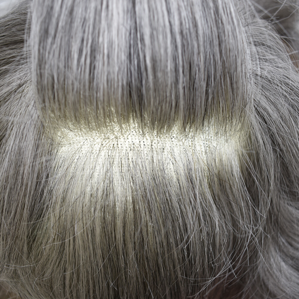 Toupee for Men Hairpiece Fine Mono Hair System Replacement Poly Skin Mens Wigs