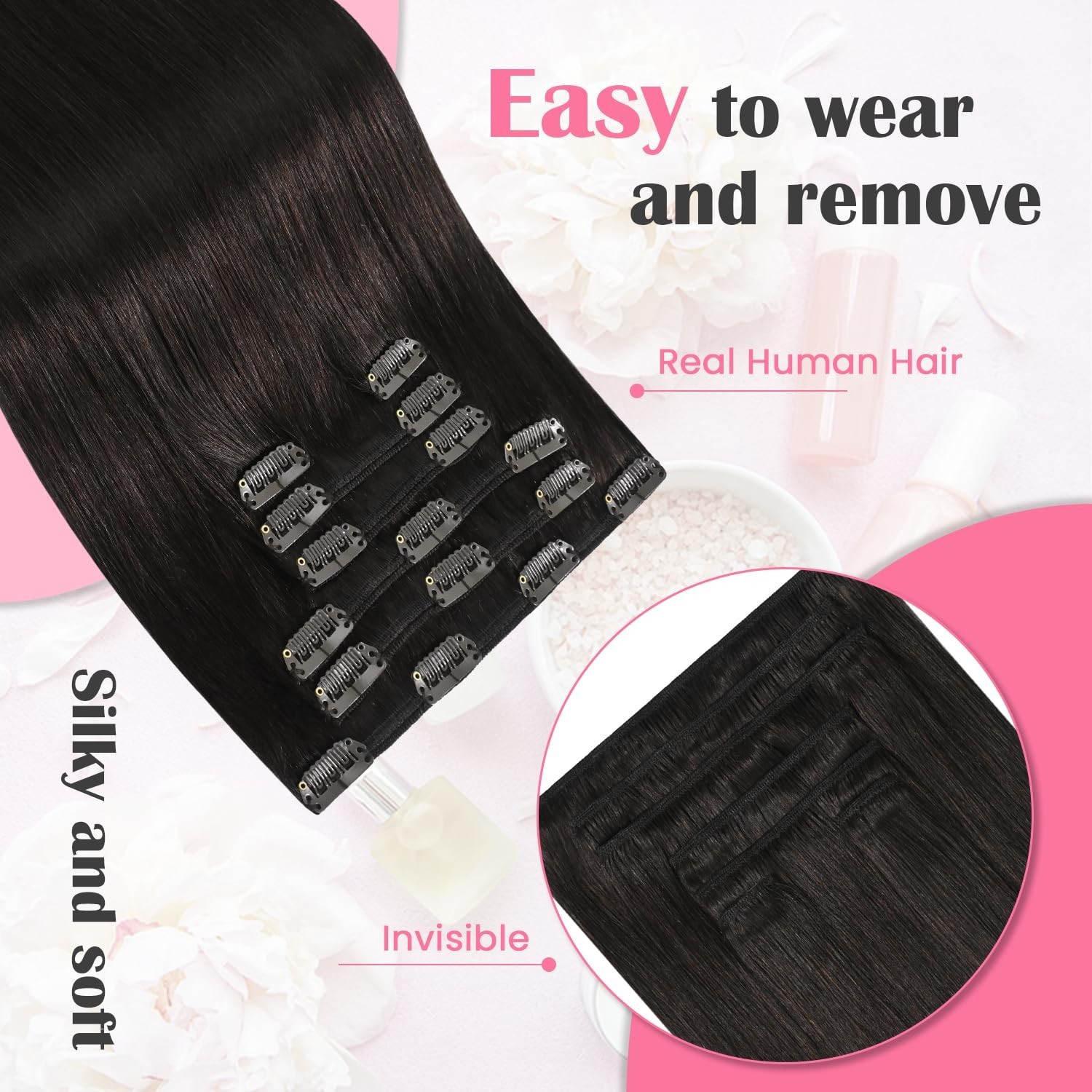Aison Dark Brown Clip in Hair Extensions Real Human Hair 70G Remy Human Hair …