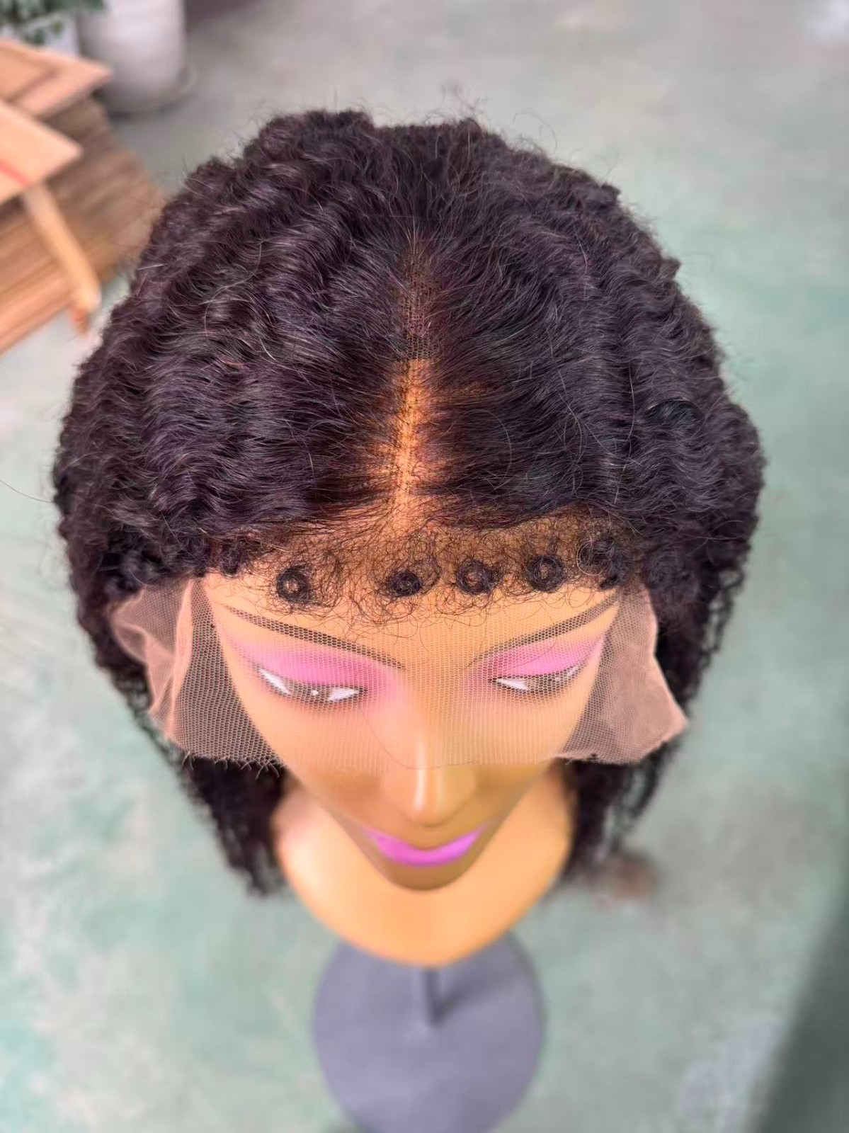 6*9 24in 250% deep cuely hd wig Bleached Knots 4c hairline 100% Human Hair