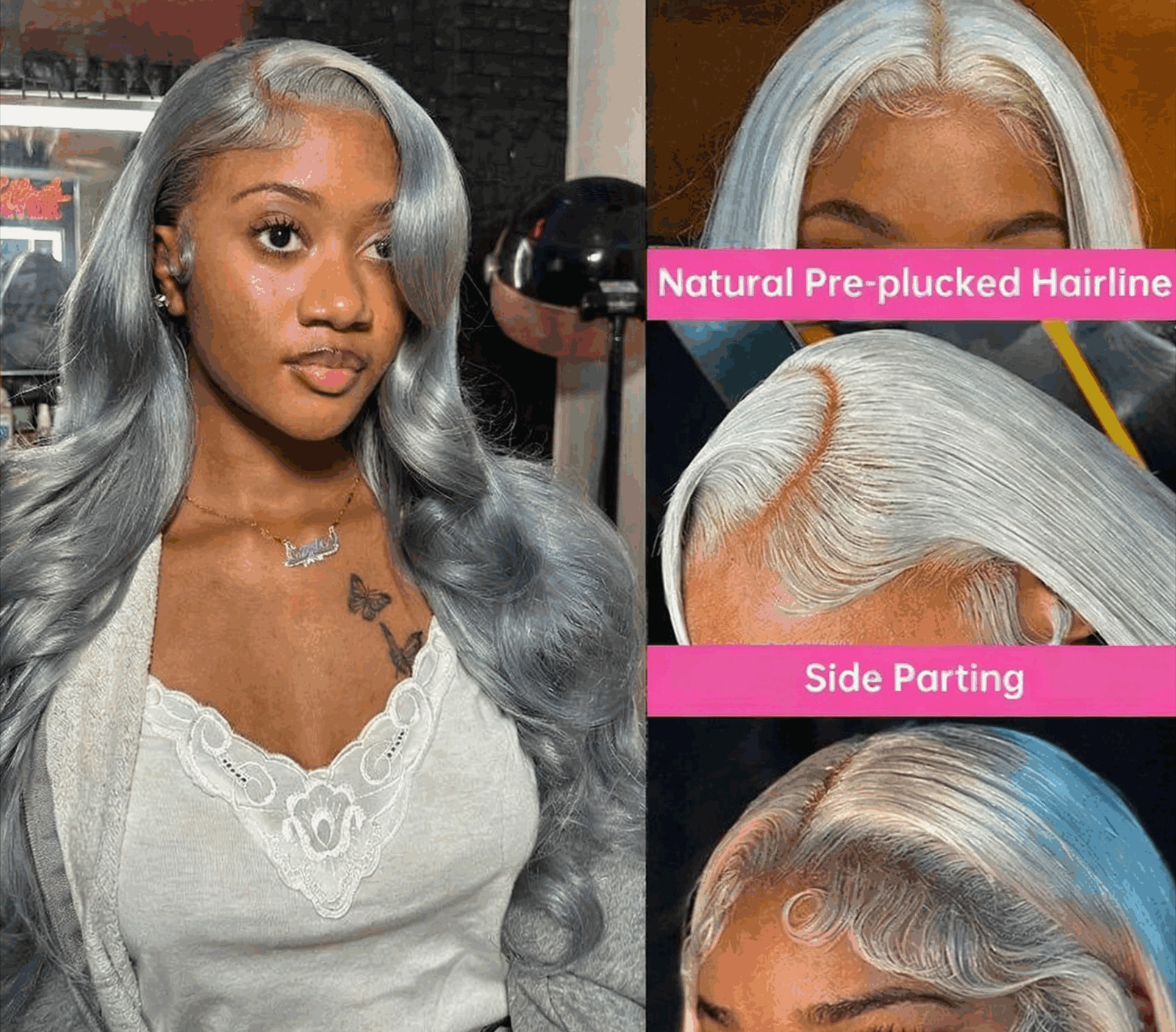Cyan Blue Body Wave 13×6 Lace Front Wig Human Hair 613 Blonde Green Ombre WIg