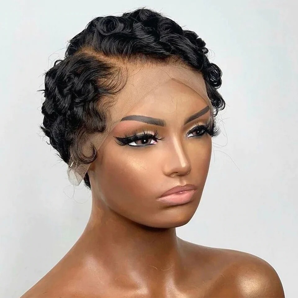 Natural Finger Wave Lace Front Human Hair Wigs for Women Daily Party L Part Lace