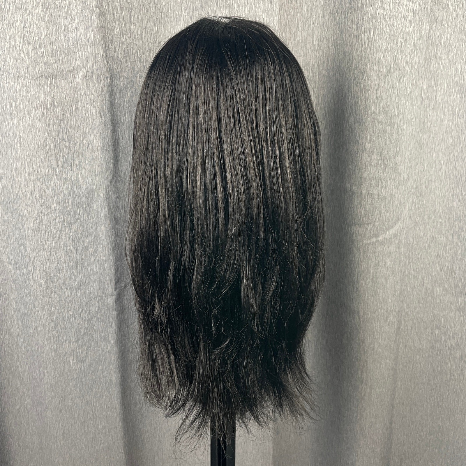 R&B Straight Black Layered Lace Front Hair Wig
