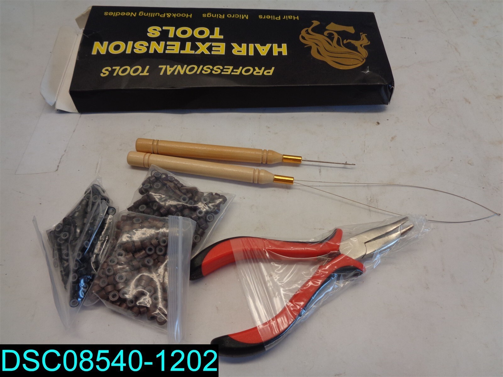 Hair Extension Kit Pliers Pulling Hook Bead Device Tool Kits