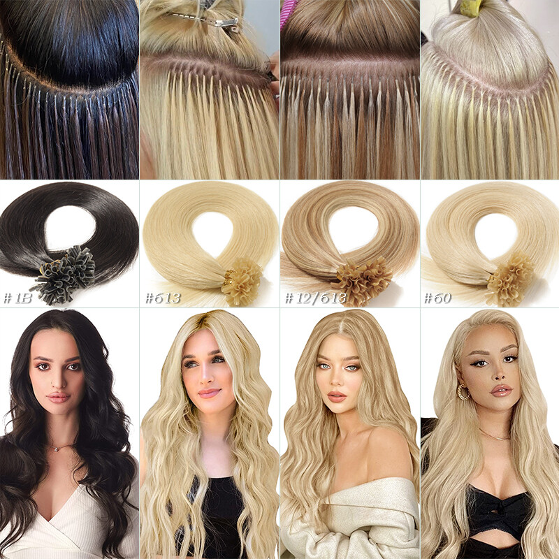 150g Full Head Thick Flat Nail U Tip Real Human Remy Hair Extensions Highlight