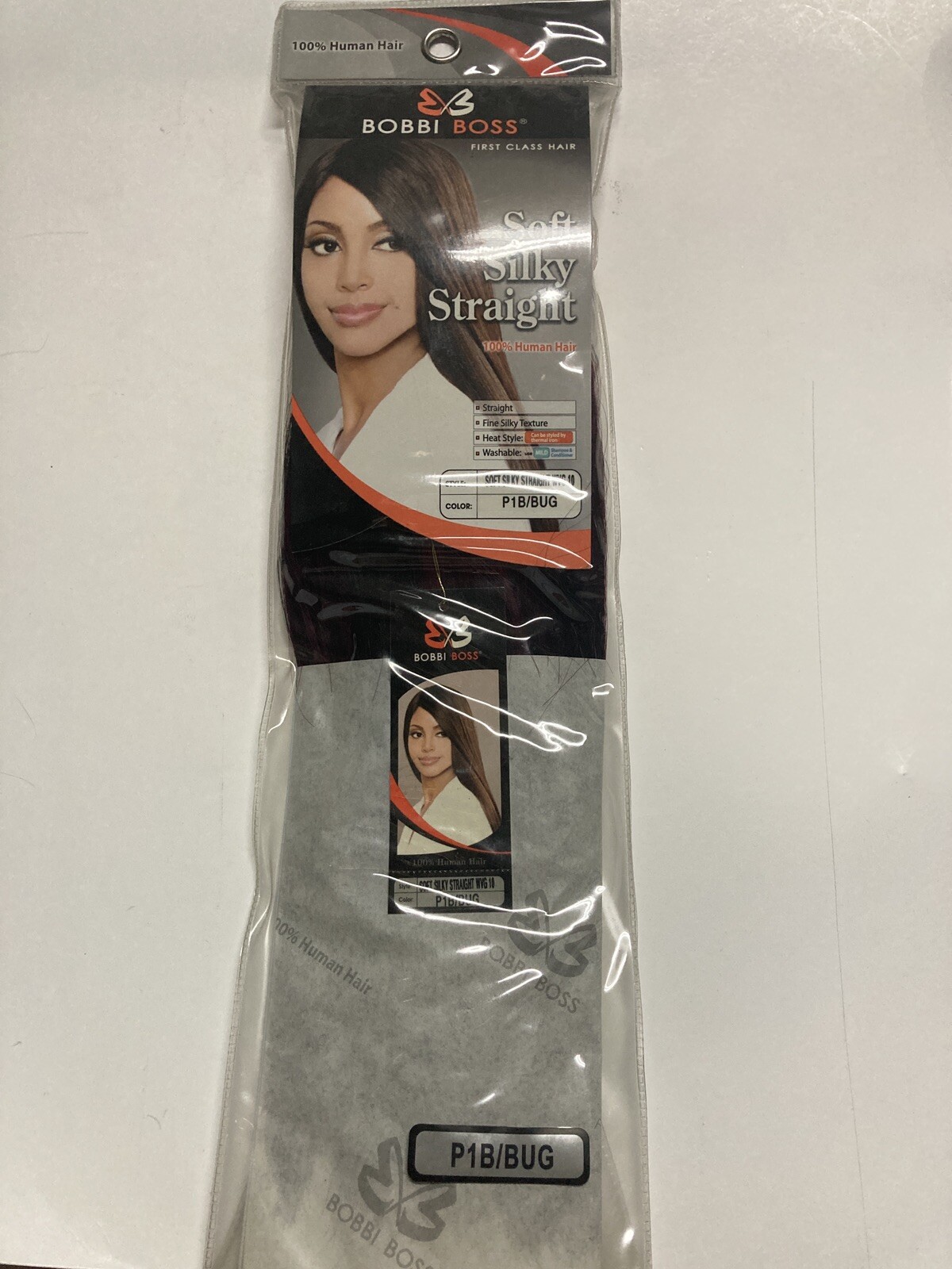 Bobbi Boss 100% Human Hair for Weaving Soft Silky Straight 10″ Color: 1B/BUR
