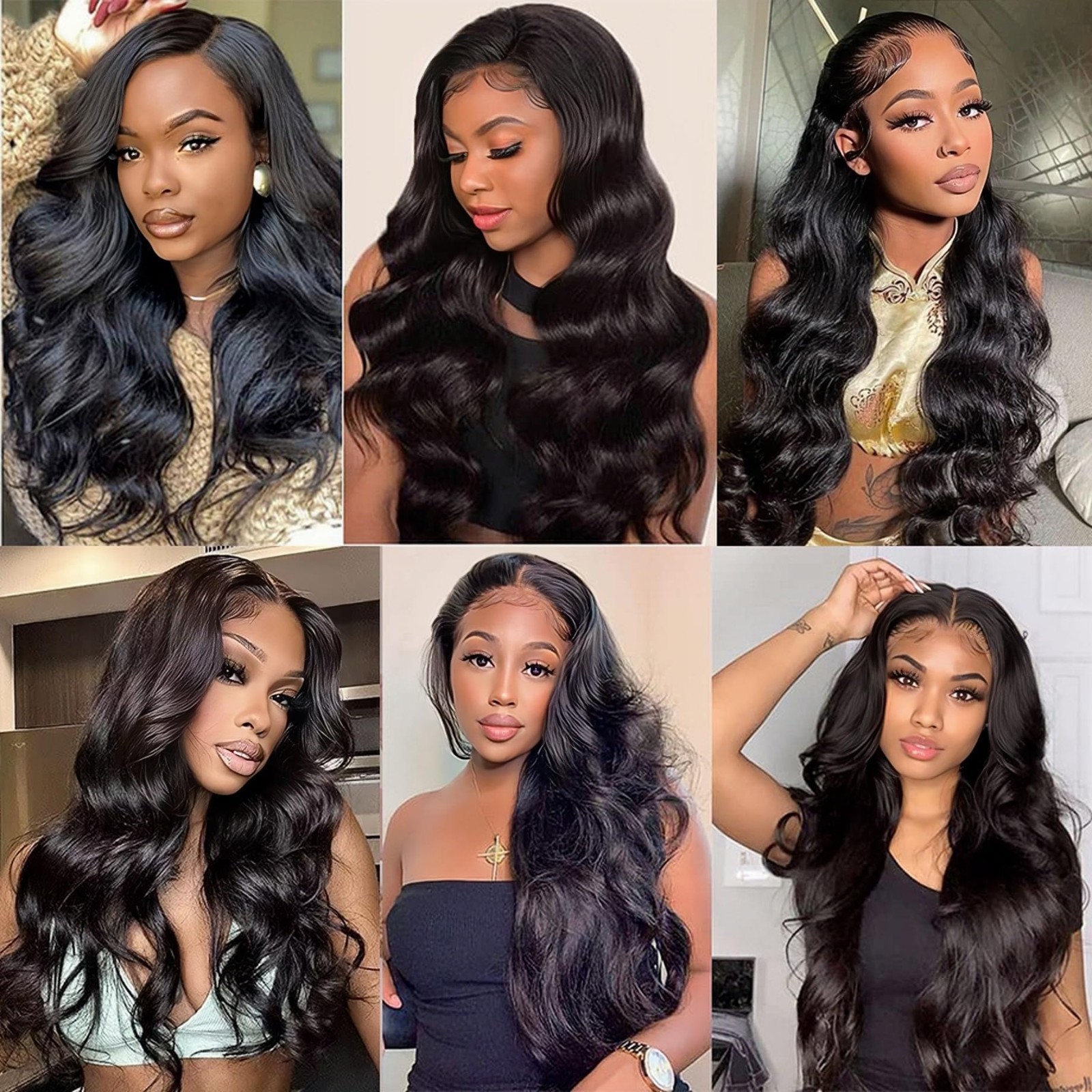 22″ U Part Human Hair Wig – Body Wave, 180% Density, Glueless Clip-In for Black