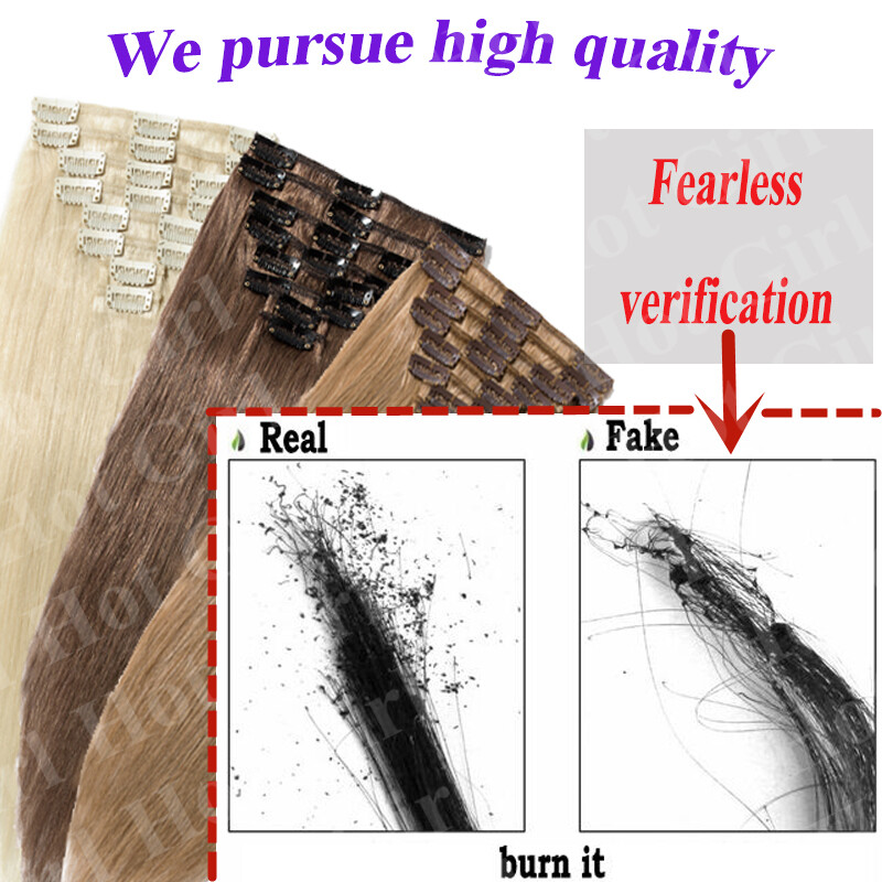 US 7A Clip In Real Human Hair Extensions Balayage 8pcs 100g+ 16″ 18″ 20″ 22″ HG