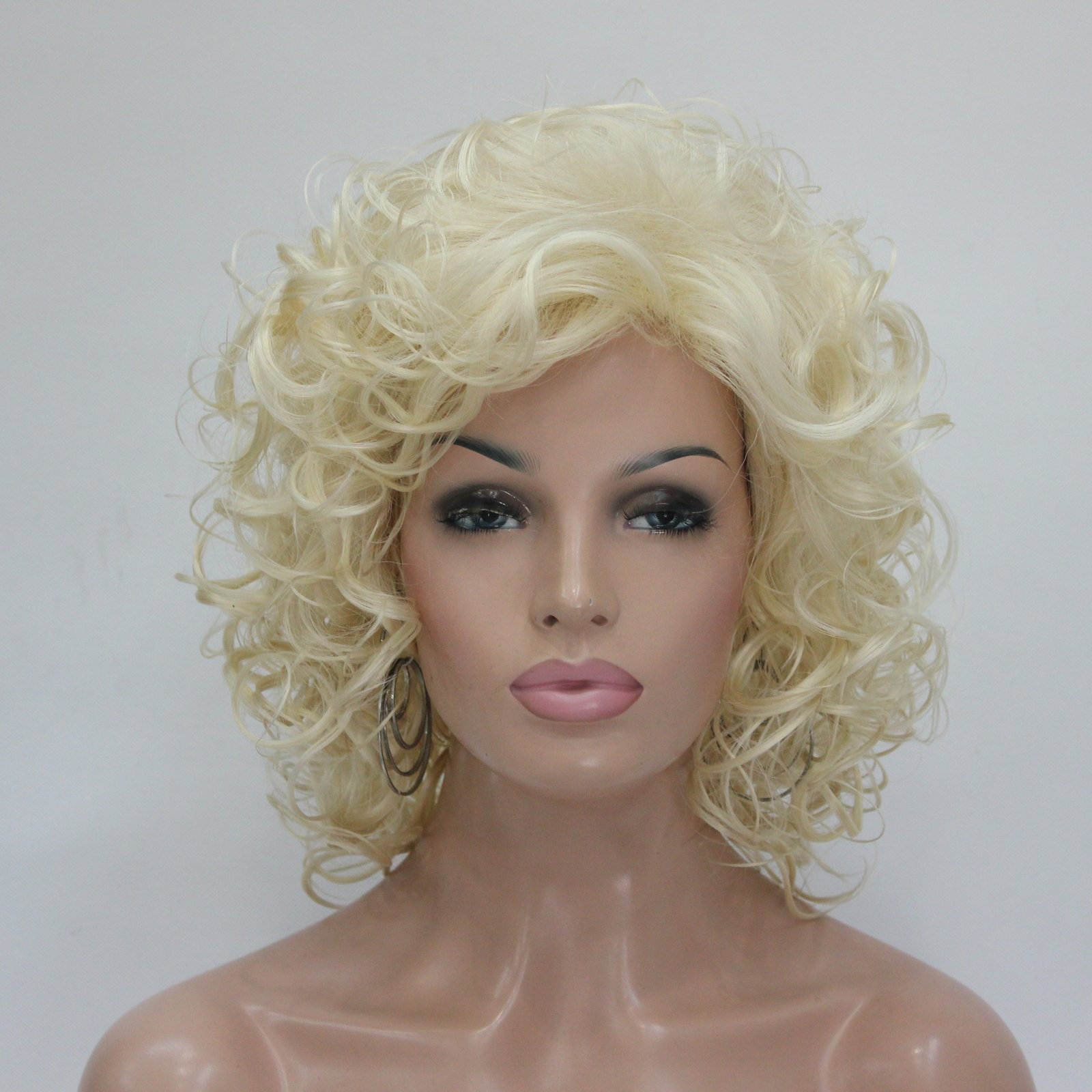 Lydell Short Soft Super Curly Layered Natural Movement Synthetic Wigs 613 Blonde