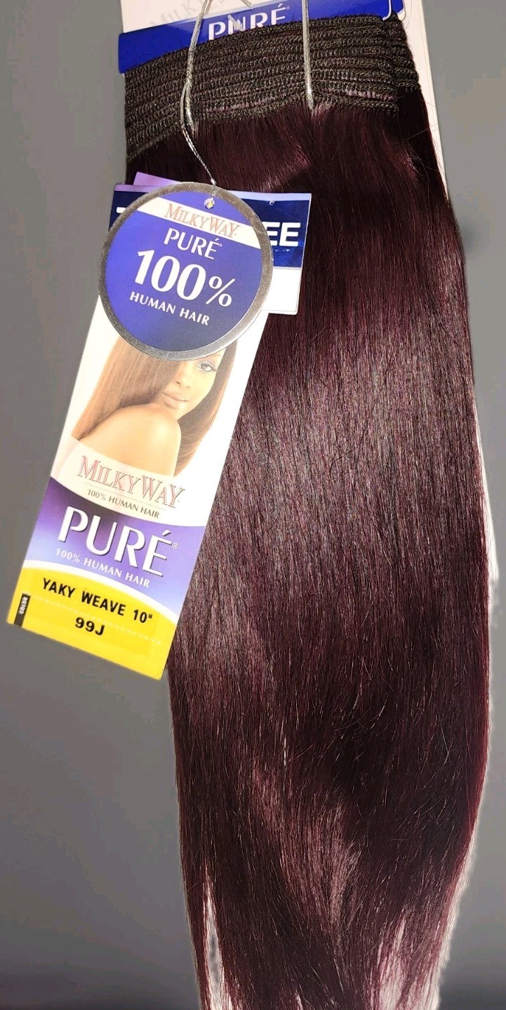 Milky Way Pure 100% Human Hair Yaky Weave 8”-18” Colors 1 1B 2 4 27 30 613 530