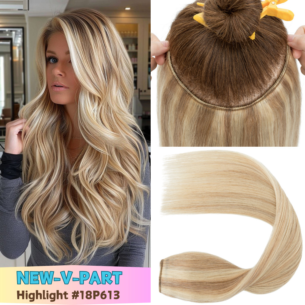 100% Remy Human Hair Extensions Russian One Piece Clip In Full Head U Shape Weft
