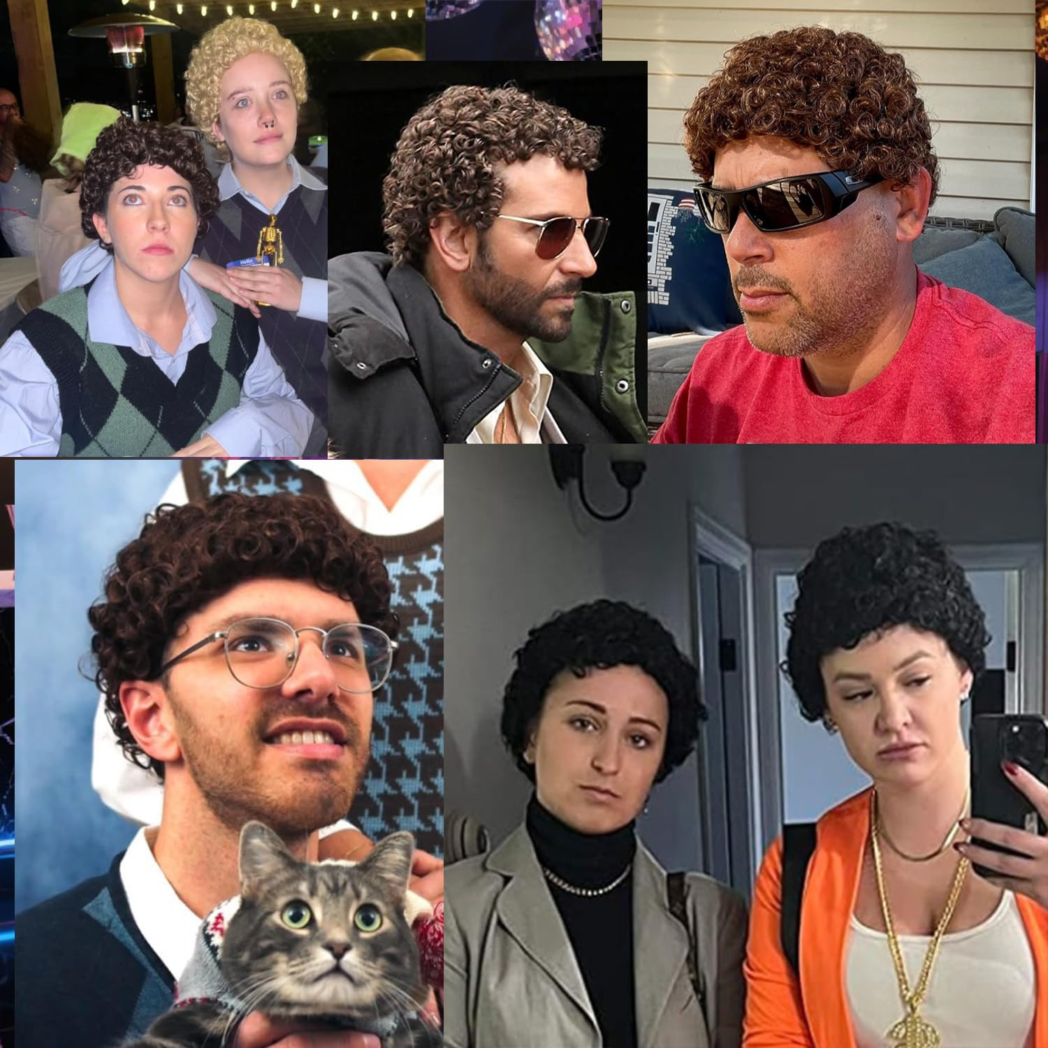 Adequate Men’S Black Afro Wig, 70S 80S Disco Costume Wig, Retro Curly Wig for Ha