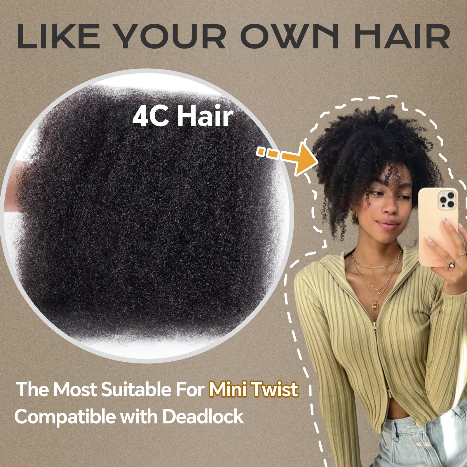 Bll Afro Kinkys Bulk Human Hair-100 Human Hair For Mini Twist Braiding