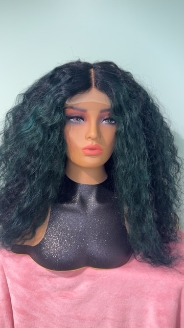 16Inch Brazilian Virgin Deep Wave Hair 4×4 Lace Closure Wig