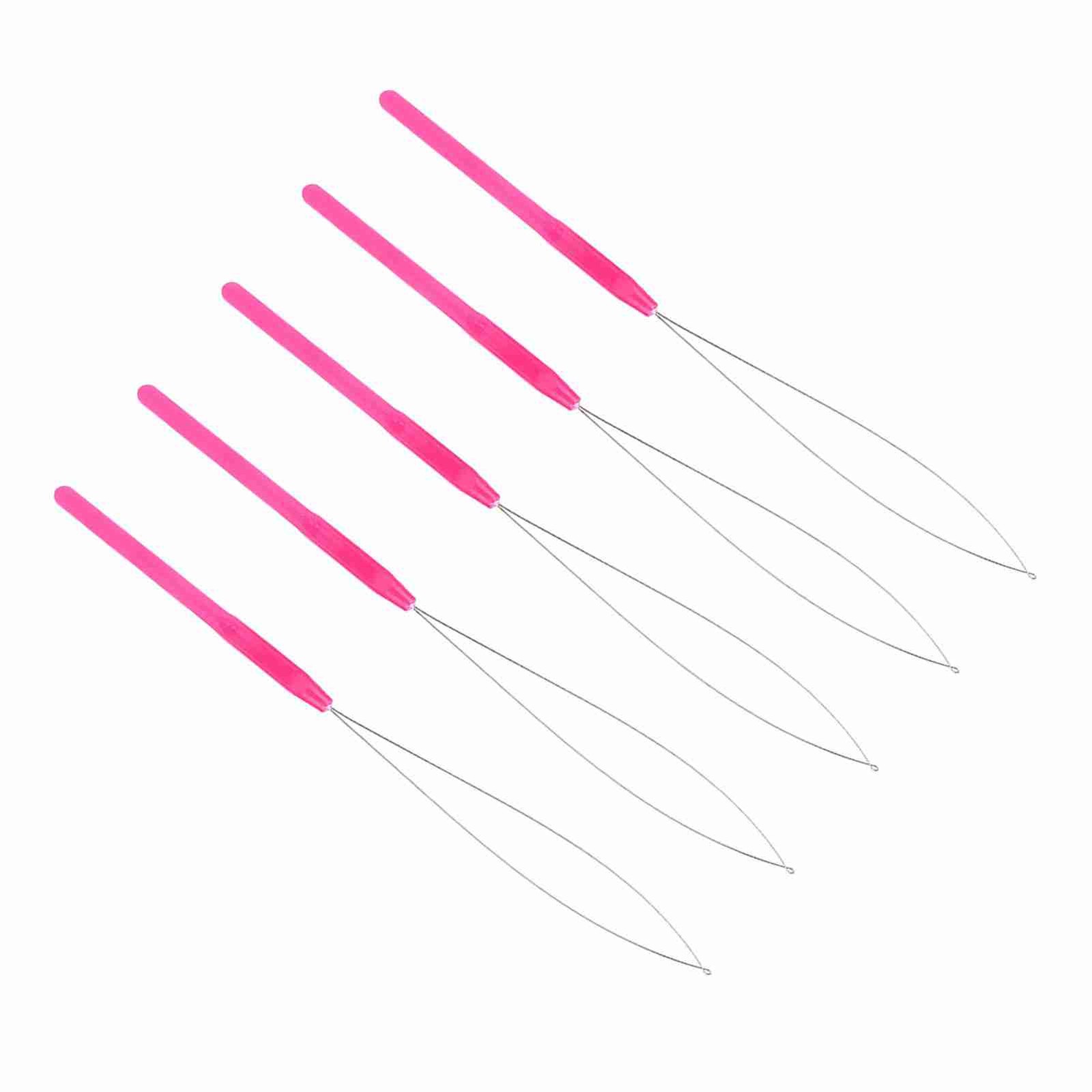 Plastic Handle Pulling Loop Needle Lightweight Hair Extension Tool For Easy