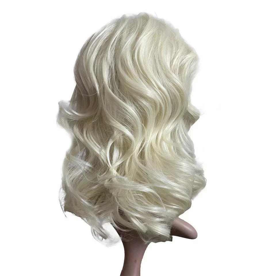 Curly Wave Bob Wig Short Blonde Wig With Bangs For Women Synthetic Nat