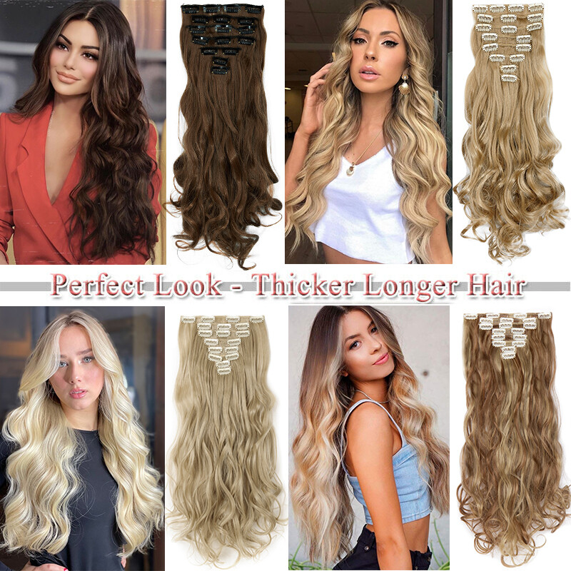 Mega Thick Clip In/On Real as Human Hair Extensions Full Head 8 Piece Ombre 140g