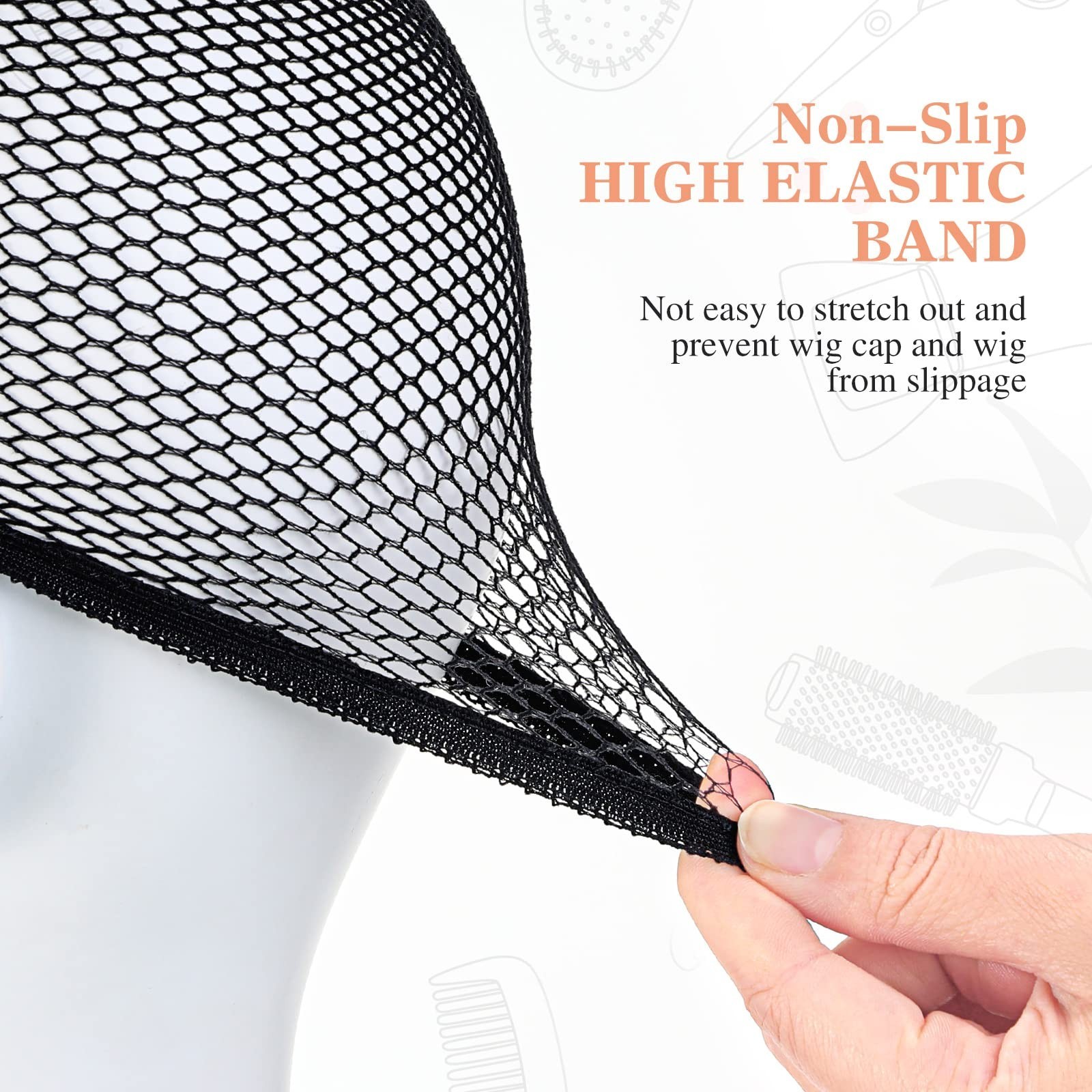 100 Pcs Mesh Wig Caps – Closed End Hair Net Liner for Kids, Women, Men, Cosplay