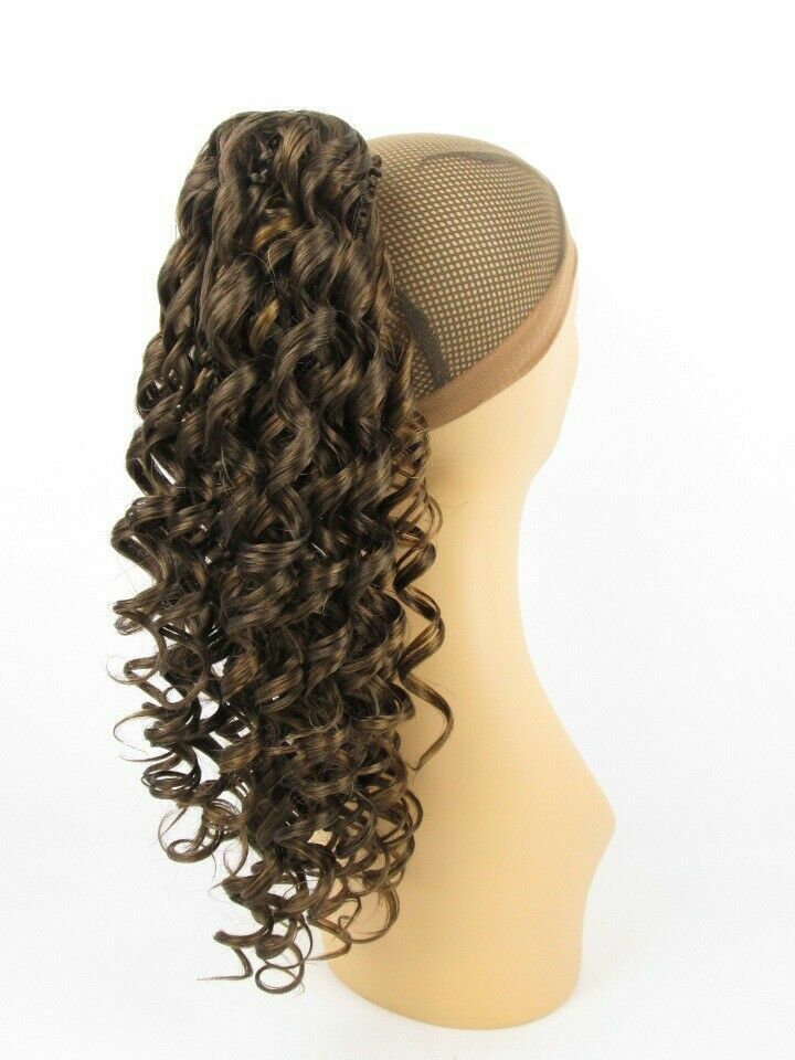 18″ LONG SPIRAL CORKSCREW CURLS CURLY HAIR HAIRDO HAIRPIECE PONYTAIL CLAW CLIP