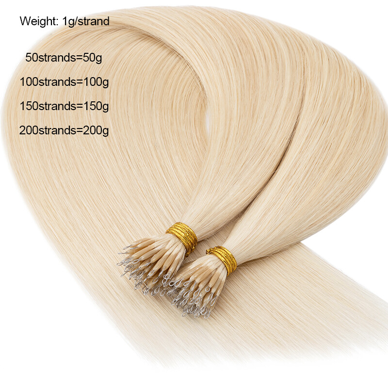 CLEARANCE Nano Ring Tip Real Hair Extensions Russian Remy Human Hair Thick 1G/S
