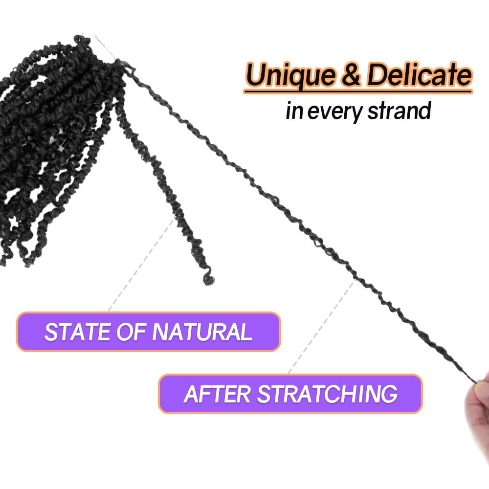 8 Inch 10 Packs Yanky Twist Crochet Hair Pre-Twisted Natural Black Kinky Mini