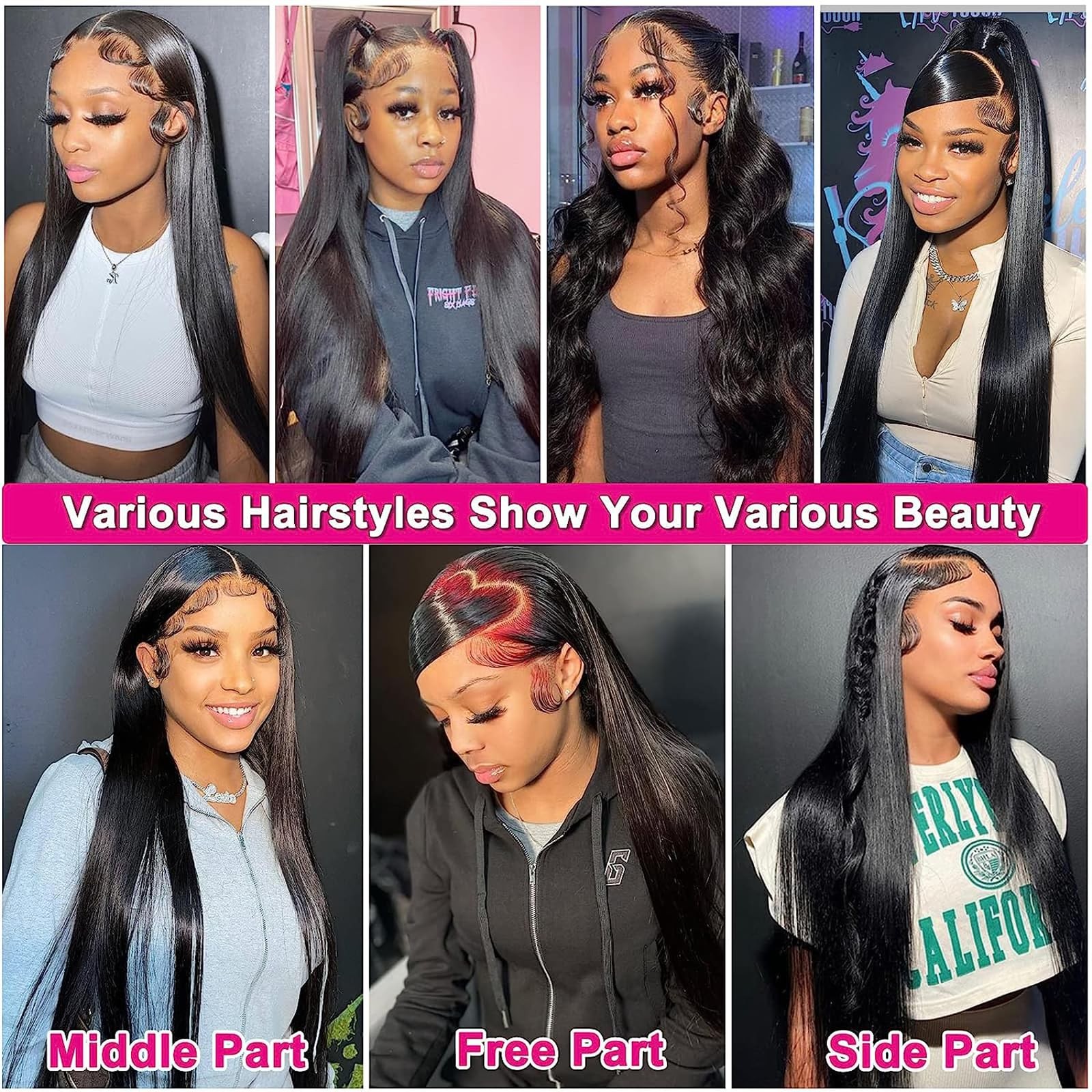Lemoda Straight Lace Front Wigs Human Hair 180 Density 13X4 Hd Transparent Lace