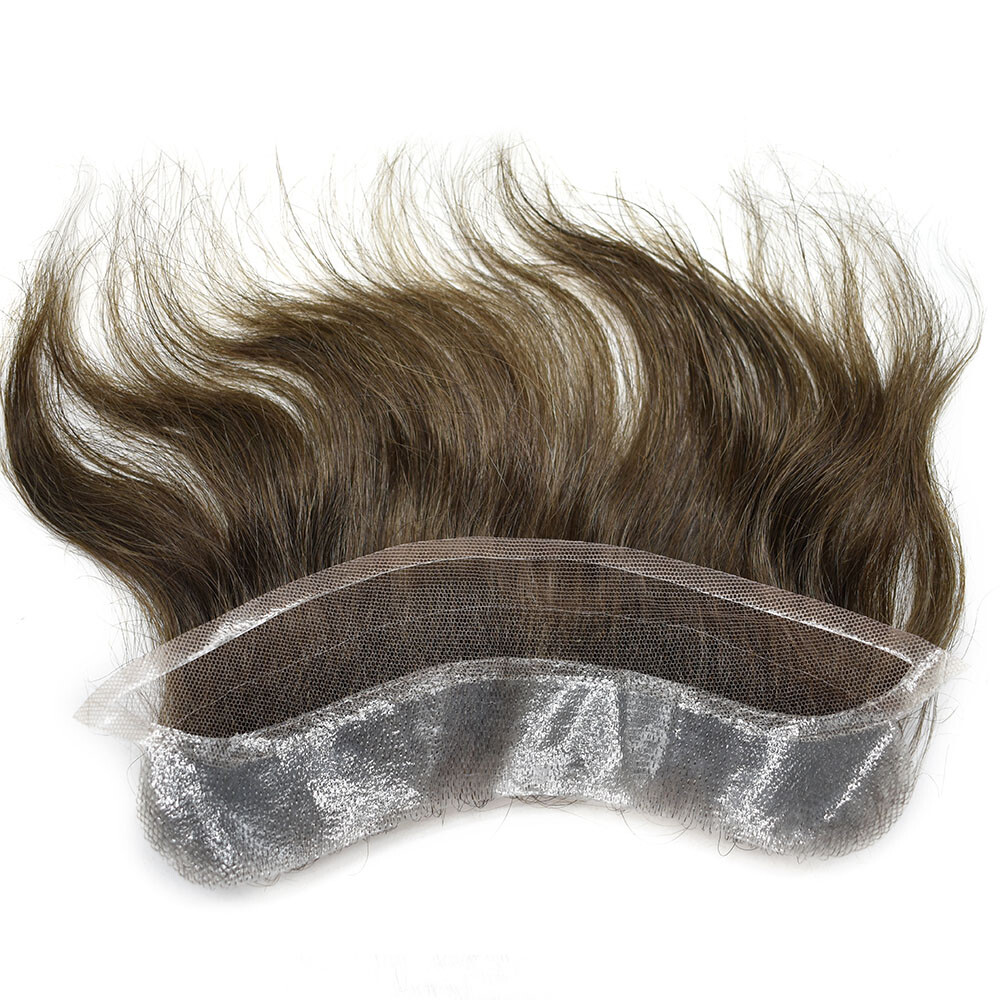 Lace Front Skin Mens Frontal Hairpiece for Receding Hairline Human Hair Natural