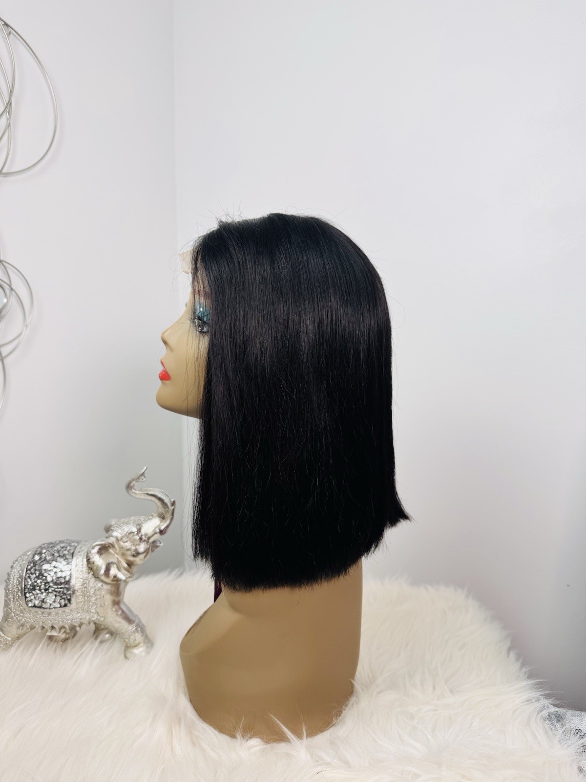 4×4 Silky straight 10A Top Grade 100% Human Hair Glueless Closure Bob Wig… 10in
