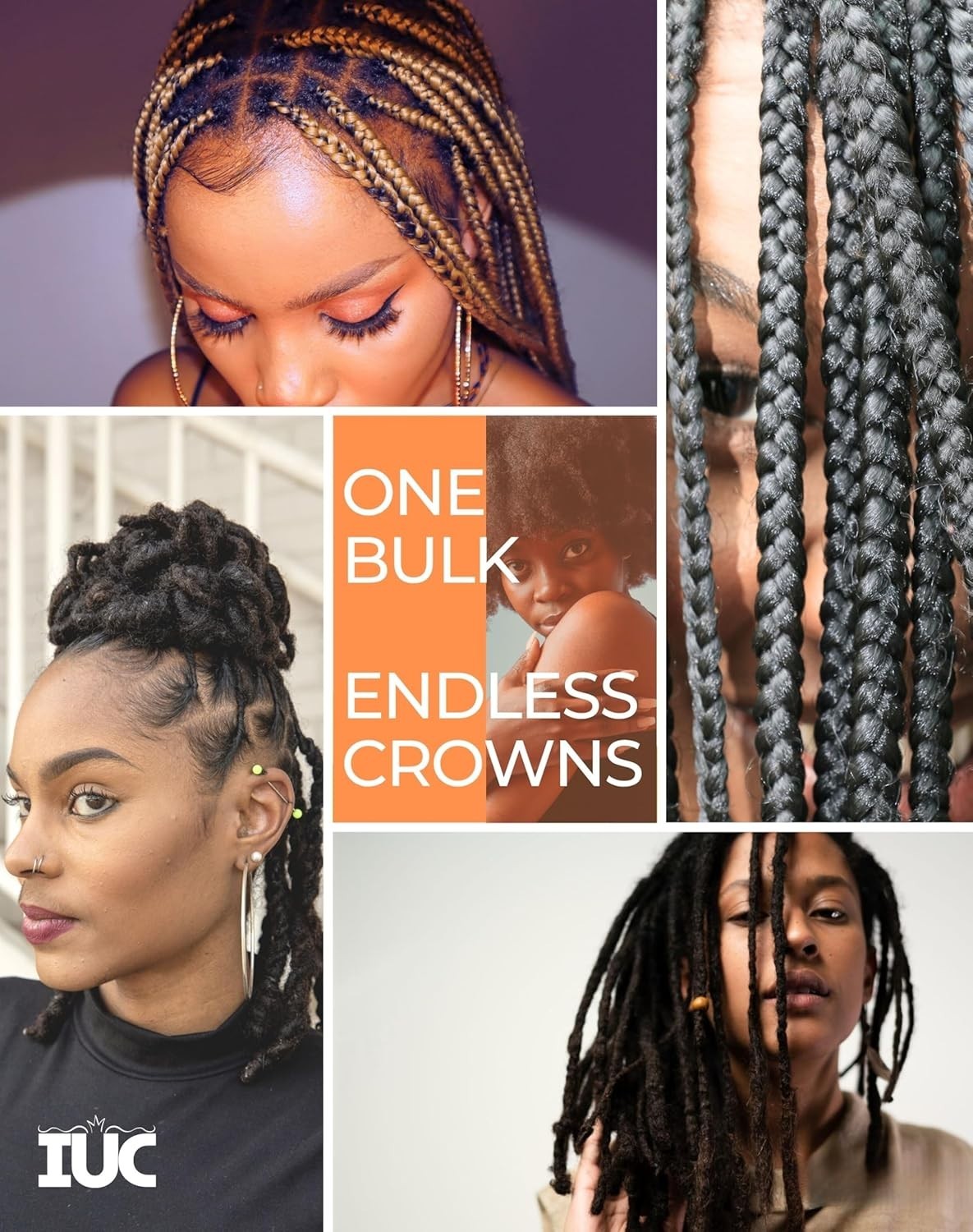 IUC Afro Kinkys Bulk Human Hair #30 14 Inch 50g Light Auburn 4C Afro Kinky-Curly