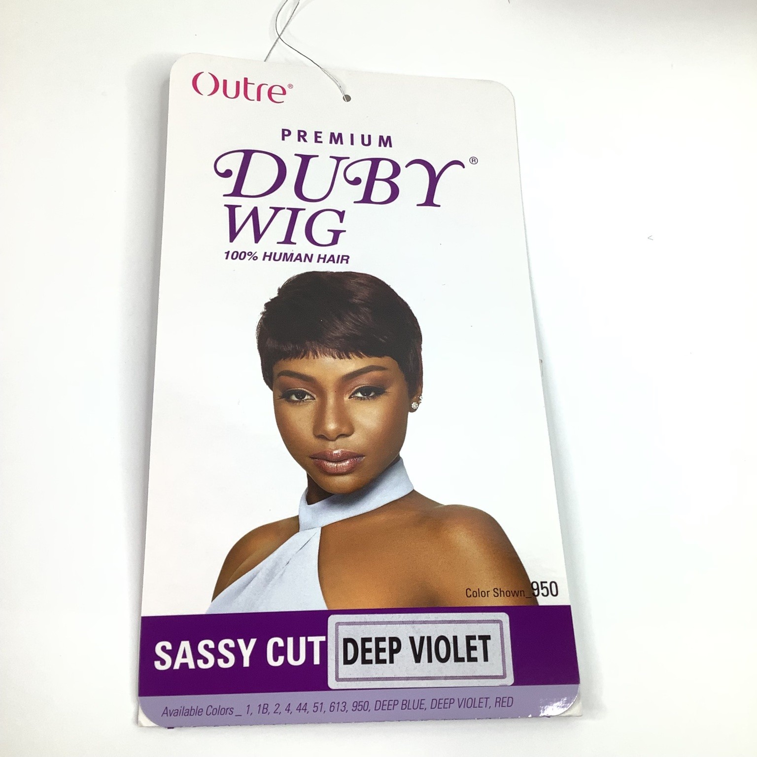 Outre DUBY WIG SASSY CUT 100% Human Hair Deep Violet Short Curly Pixie