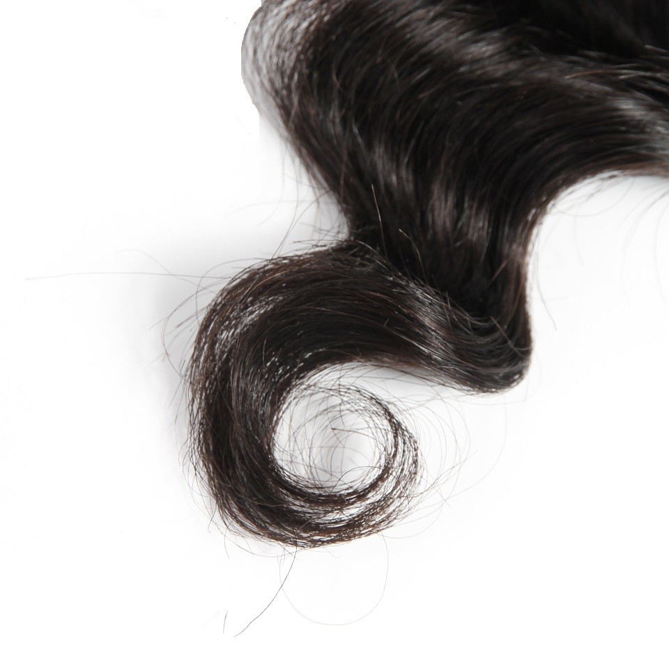 Flat Loose Wave Closure 4×4 Human hair Free Part Lace Closure Natural Black