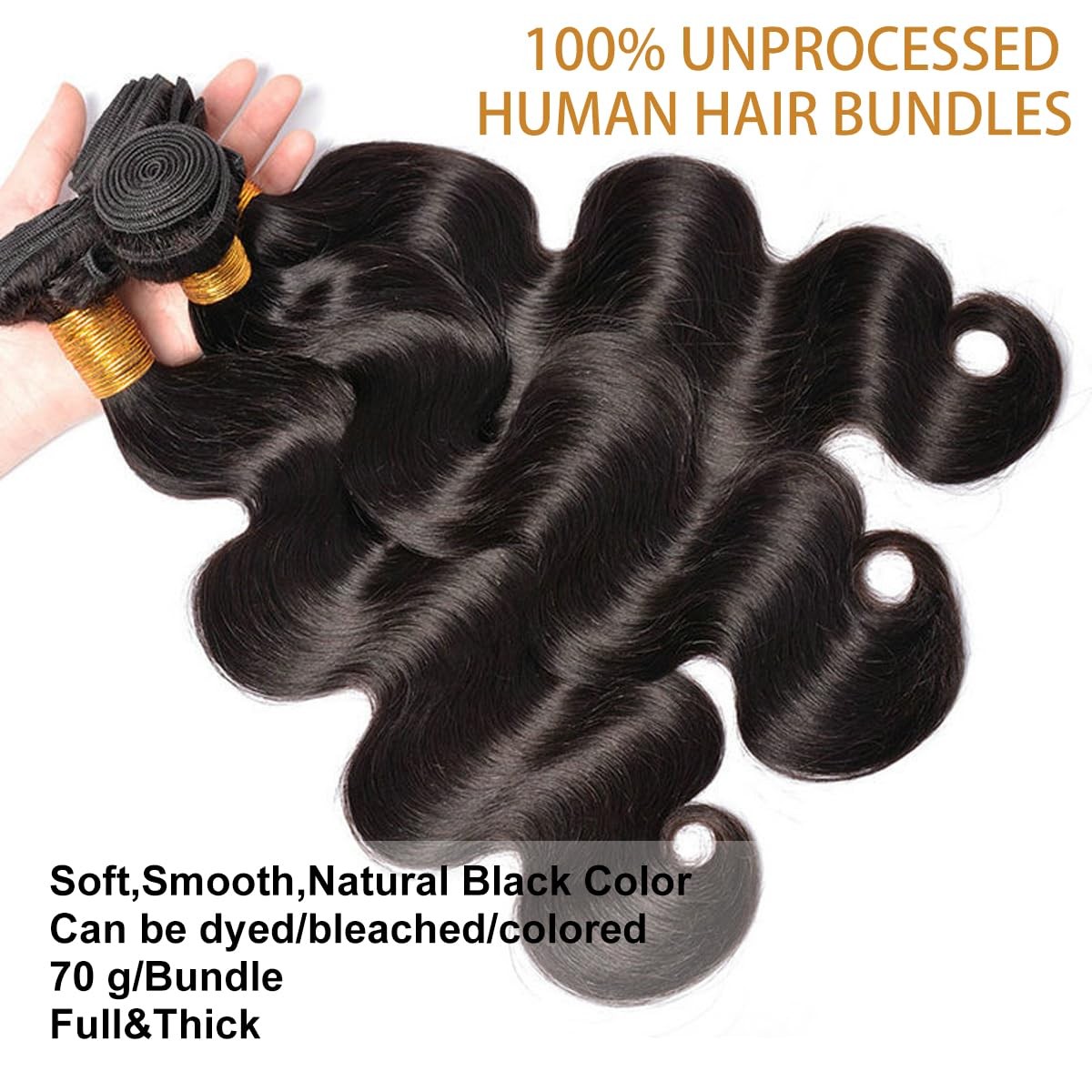 Smoothair Body Wave Bundles Human Hair 14 16 18 Inch Human Hair Bundle 100