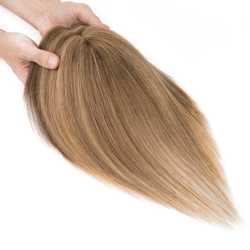 Curtain Bangs Clip in HUMAN HAIR Topper Hairpiece FULL LACE Extensions 10inch US