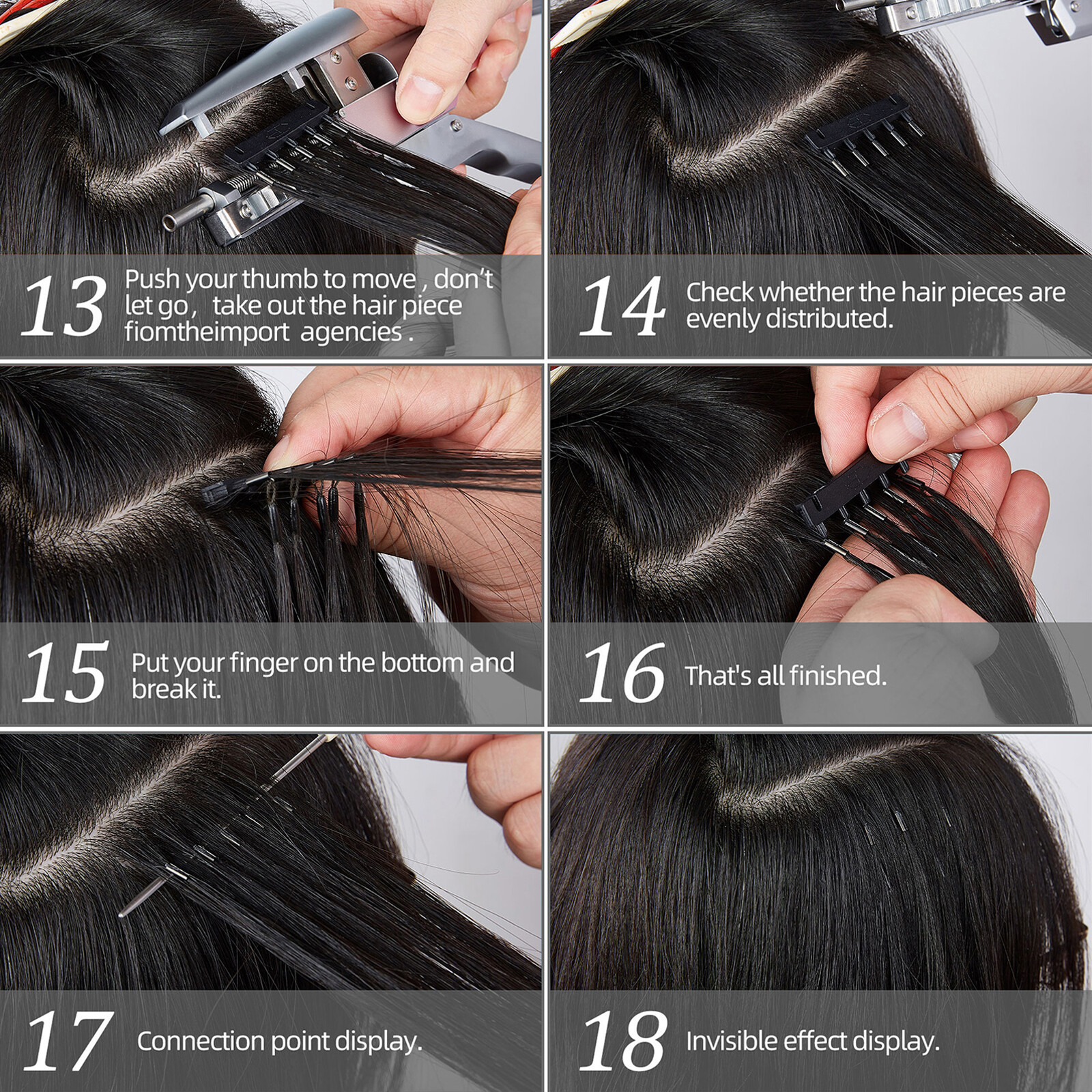 6D Human Hair Extension Machine Sets Salon Fusion Metal Connector Tool Kits