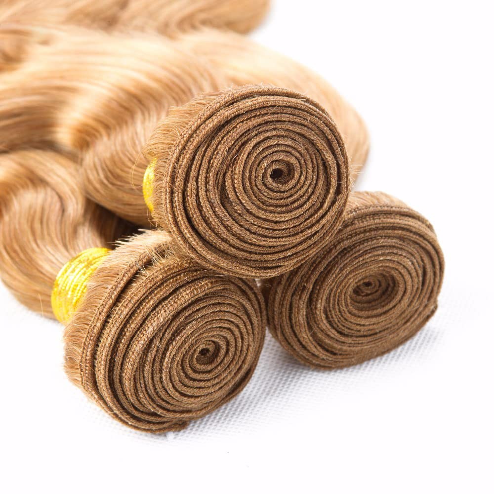 #27 Honey Blonde Bundles Human Hair Body Wave Bundles 18 20 22 Inch Unprocess…