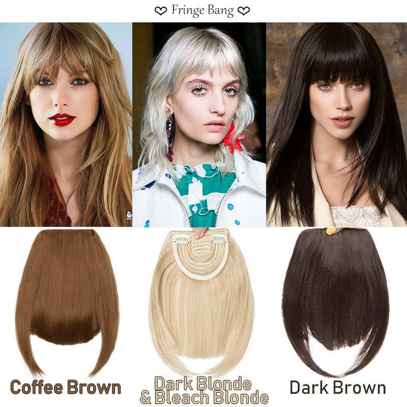 Straight Curly Bangs Clip in Fringe Hairpiece Neat Side Hair Extension as Human