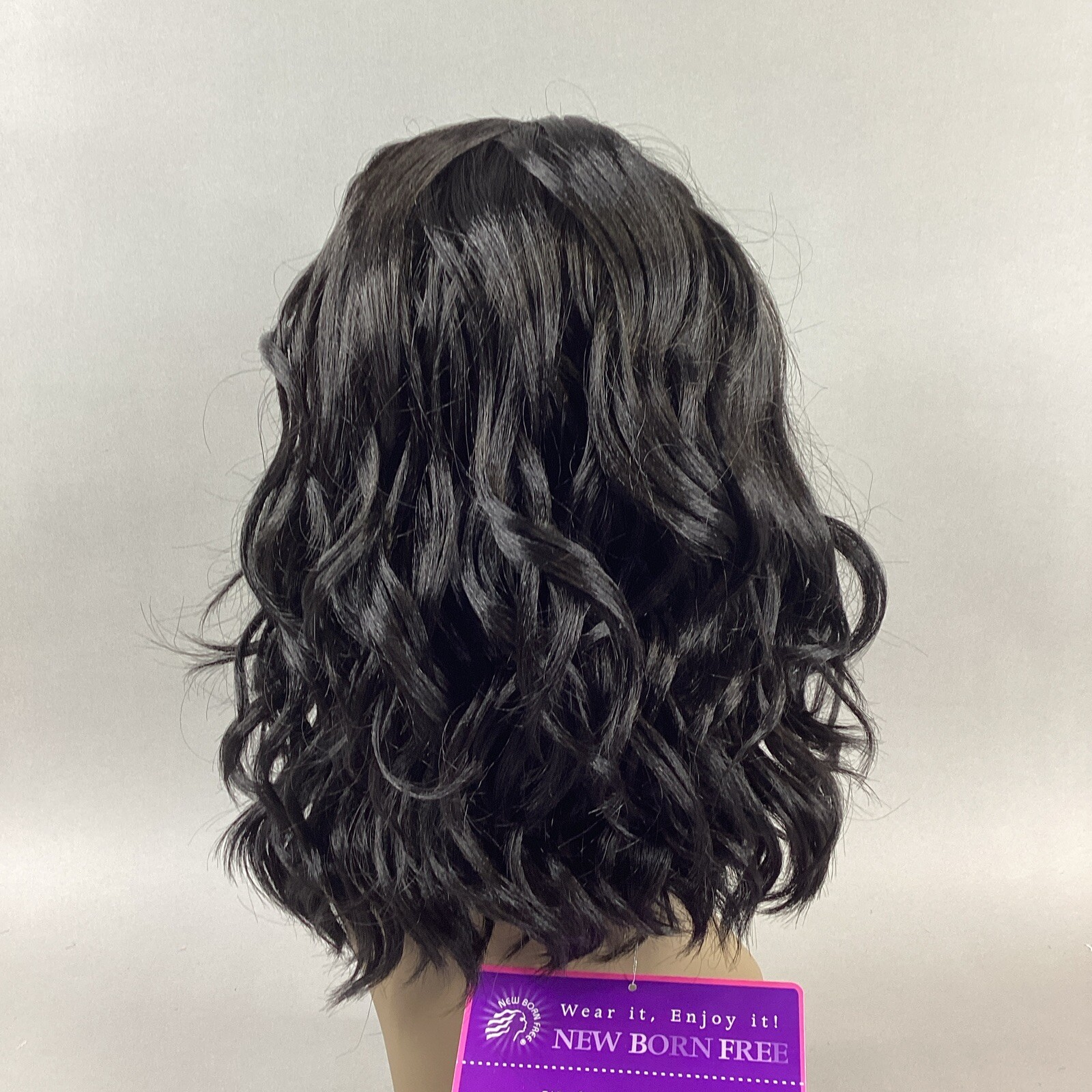 CT147 Shoulder Length Wavy #1B Off Black Synthetic Full Wig