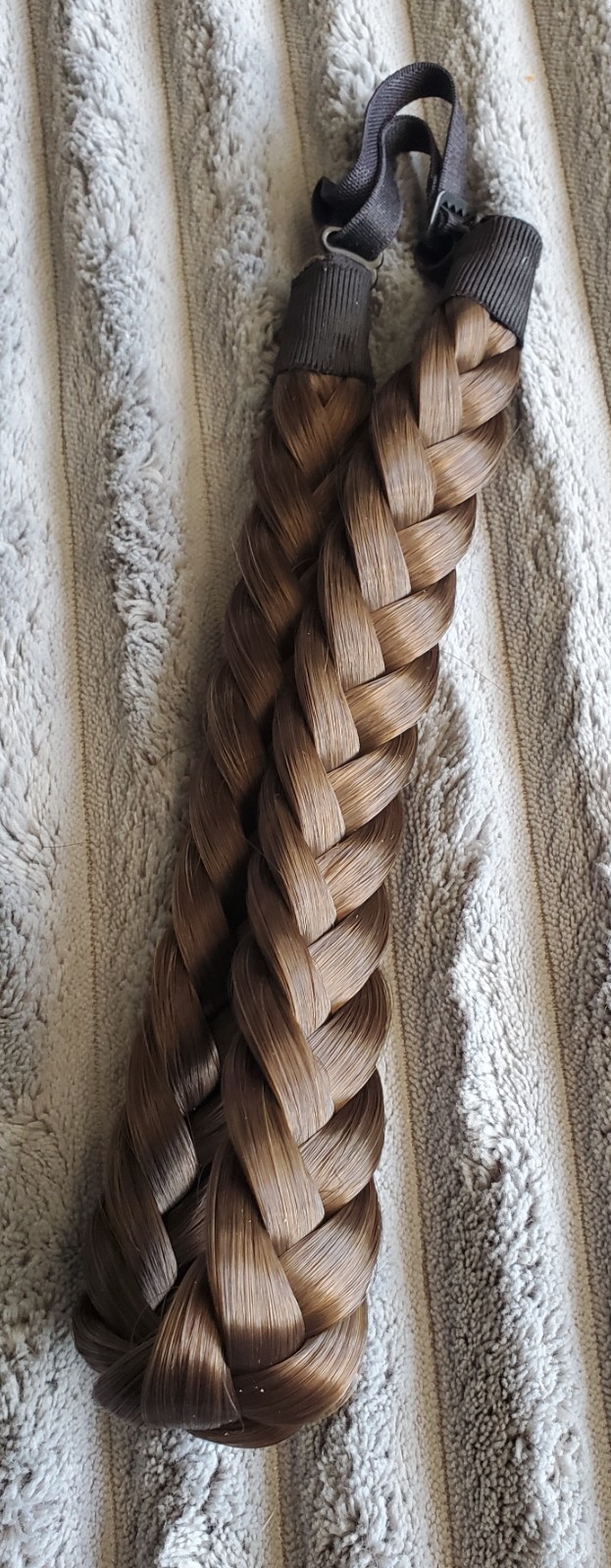 Madison Braids, Lulu Two Strands, Brunette, Adjustable Strap Headband.