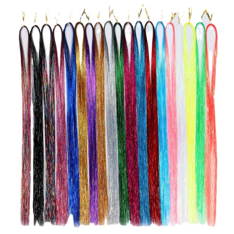 Hair tinsel 450 Strands Holographic Sparkle Extensions Glitter Women Dazzles