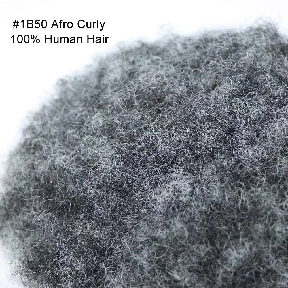 Afro Curly Mens Toupee Full Lace African American Human Hair Systems Replacement