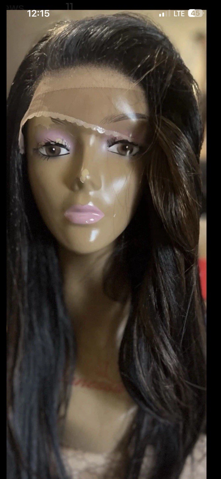 HD SWSS LACE LONG WIG STRAIGHT HAIR LAYERED HANDTIED CAP #1 BLK HEAT OK NEW