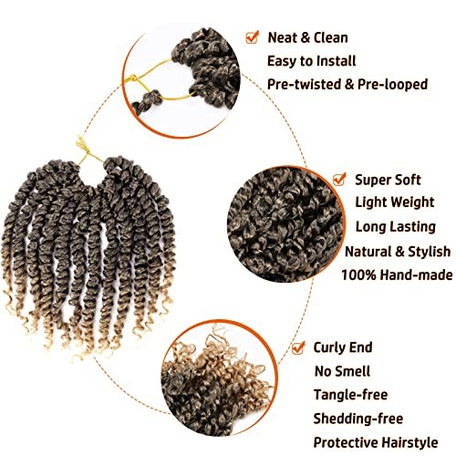 Passion Twist Crochet 10 Inch(Pack of 8) Pre-twisted passion twist hair-1B/27