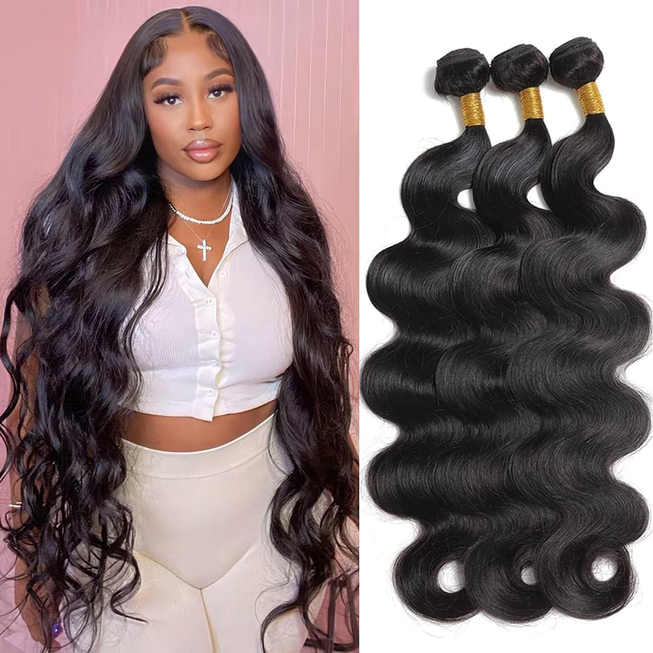 Body Wave Bundles Human Hair 18 20 22 Inch 10A Brazilian Body Wave Human Hair Bu