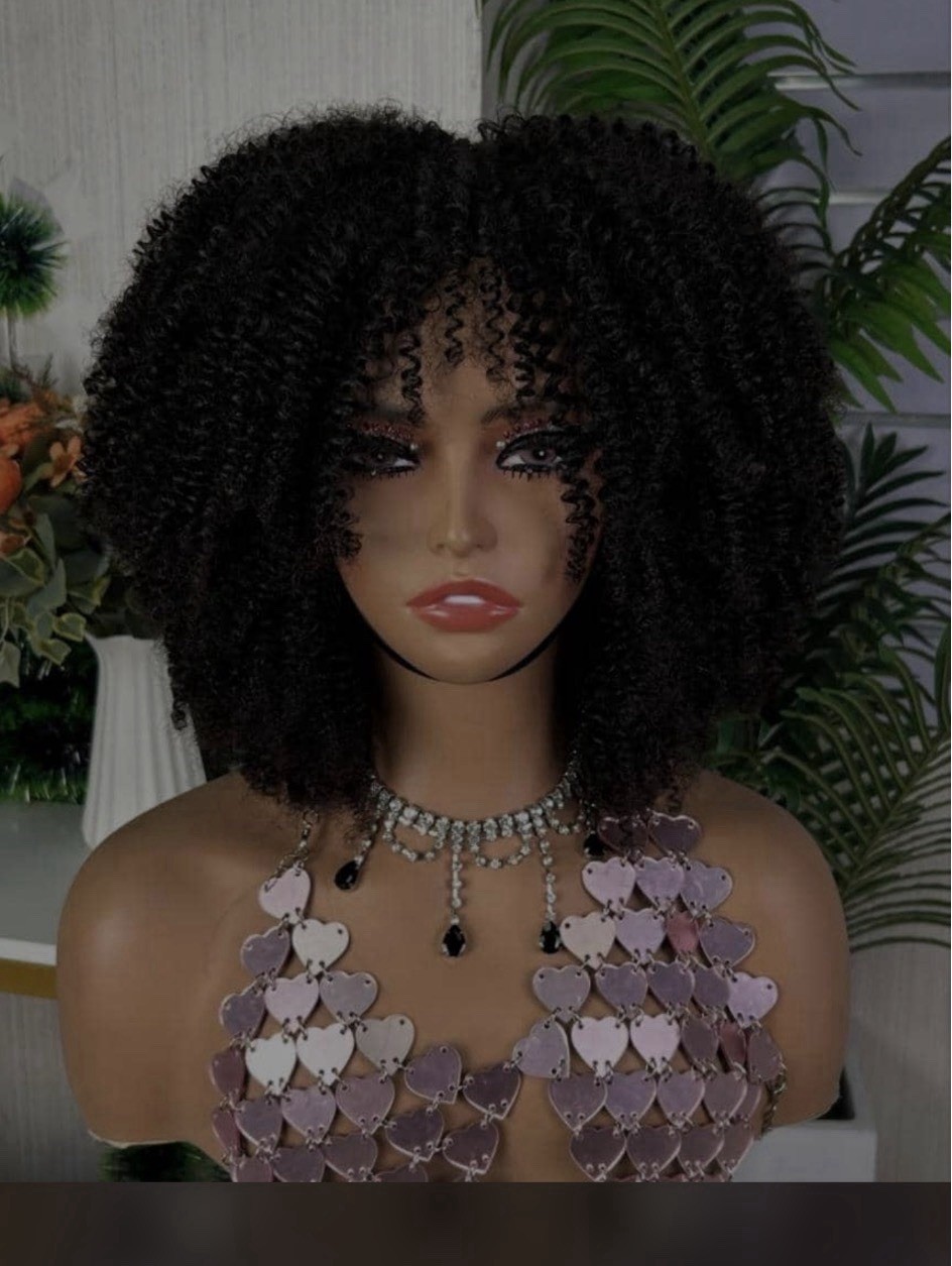 Black Afro Curly Wig Hairpiece for Women Adult, Natural Theme