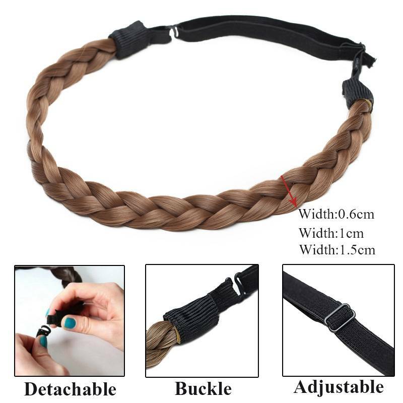 BRAIDED Hair Plait Thick Chunky Headband French Twist Braid Band Fake Extension
