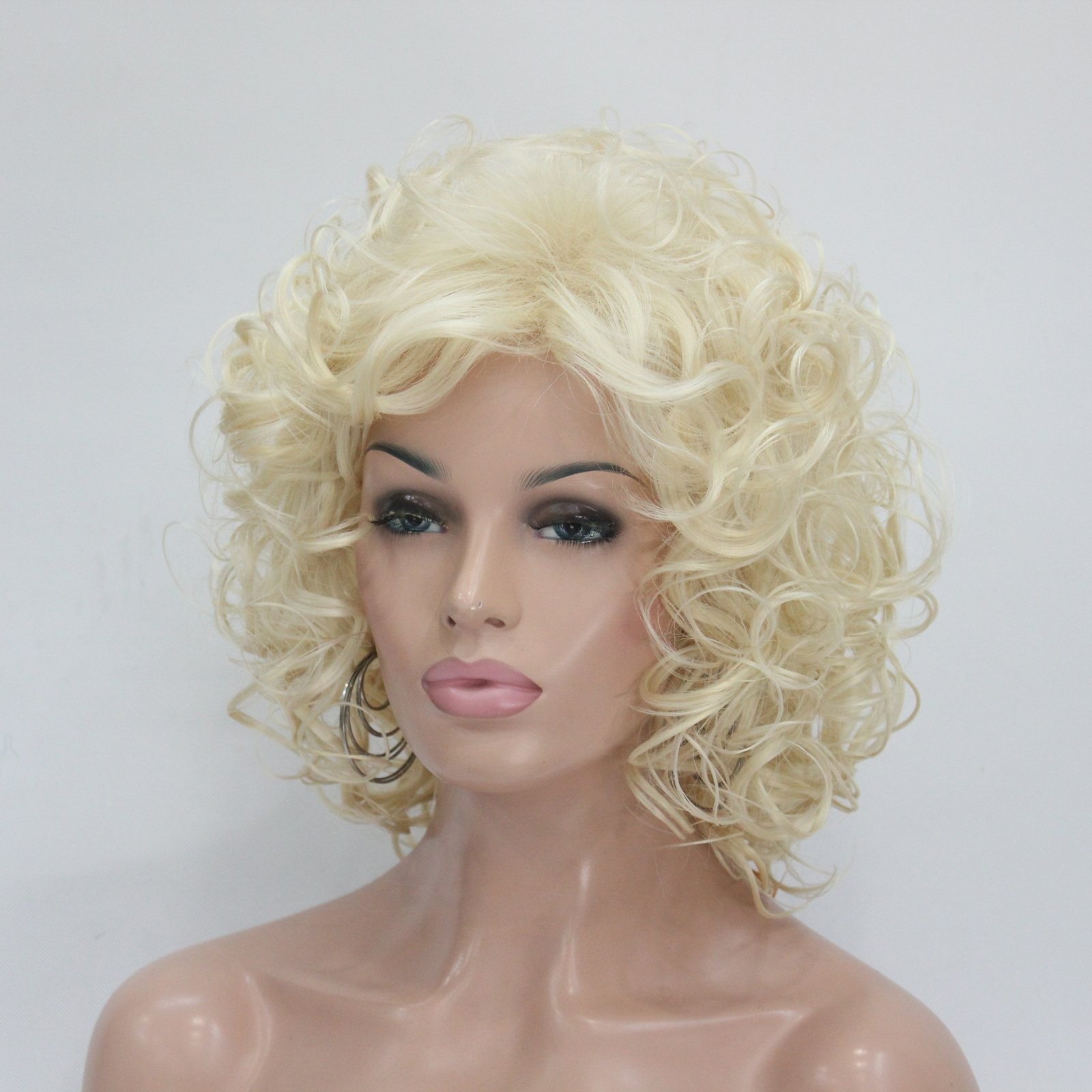 Lydell Short Soft Super Curly Layered Natural Movement Synthetic Wigs 613 Blonde