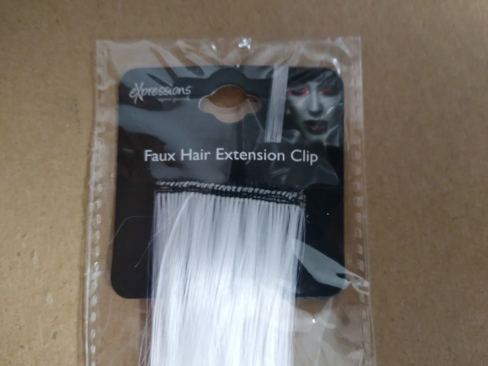 Lot Of 4 Faux Hair Extension Clip Average 14 In. Color White, Purple, Pink