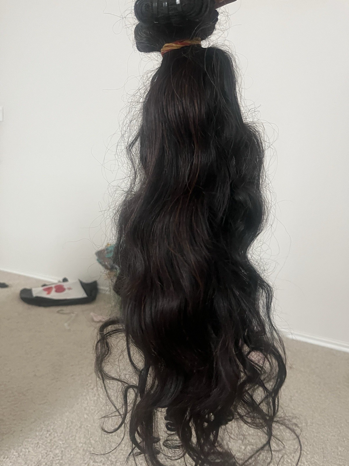 Human Hair Body Wave Wavy Weft Hair Extension Bundle Black 21-30 in