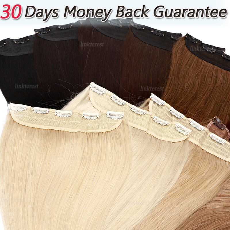 Real Remy Hair 3/4 Full head One Piece Clip in Human Hair Extensions 16in-24in