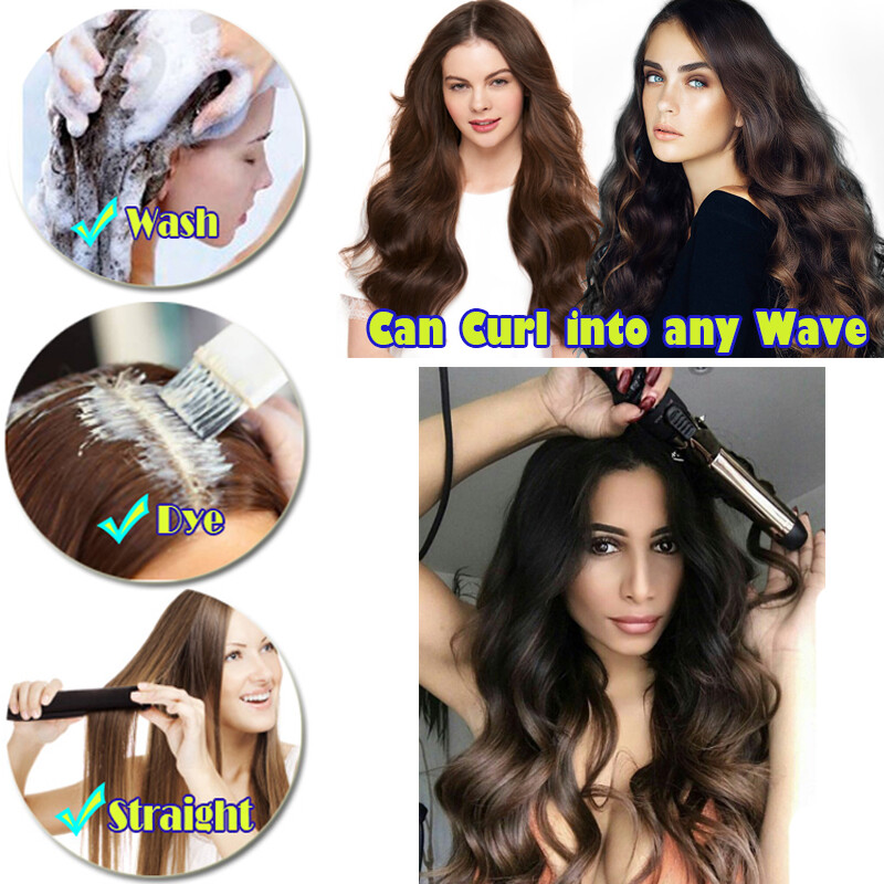 THICK Double Weft Clip In Real Remy Human Hair Extensions Full Head 8pcs Caramel