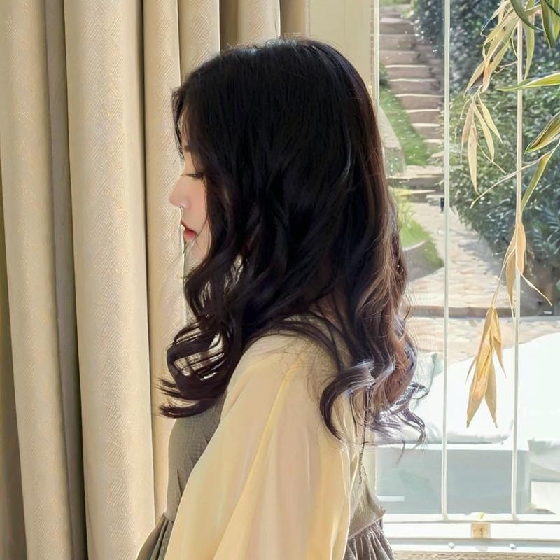 Child Wig Long Curly Wavy Hair with Bangs Big Waves Wearing BOBO Hair Wig